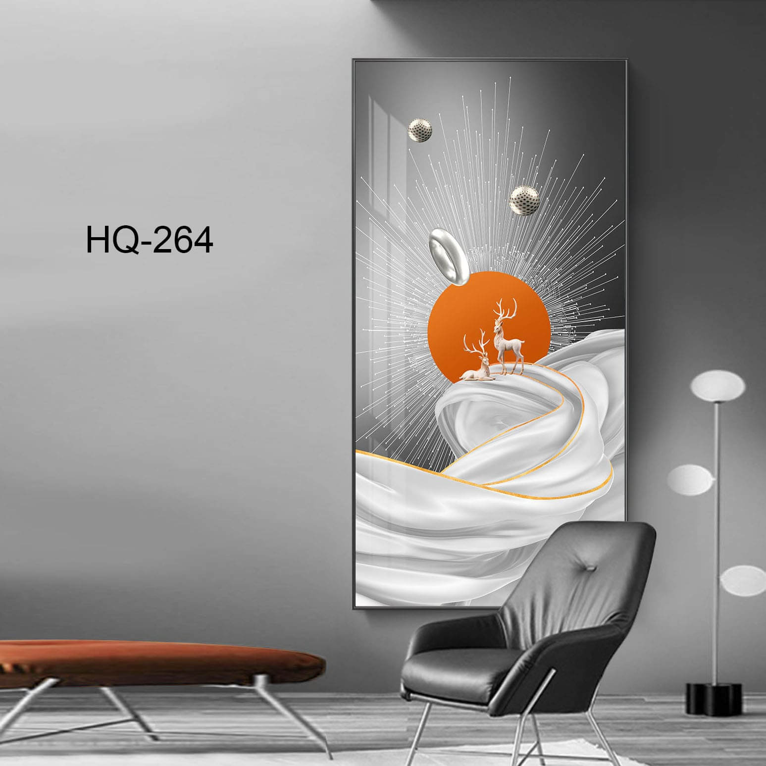 תמונת זכוכית של איילים אפור