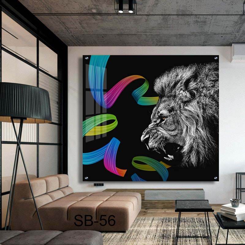 תמונת זכוכית לחדר שינה של אריה שואג