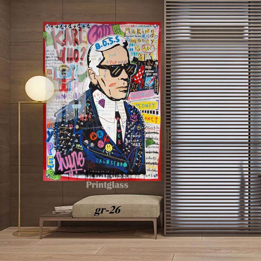 תמונה של קרל לגרפלד מצויירת לחדר שינה