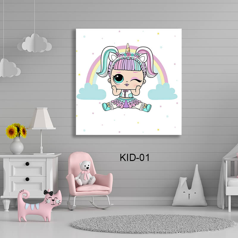 תמונת זכוכית מרובעת של תמונה של לול לחדר ילדים