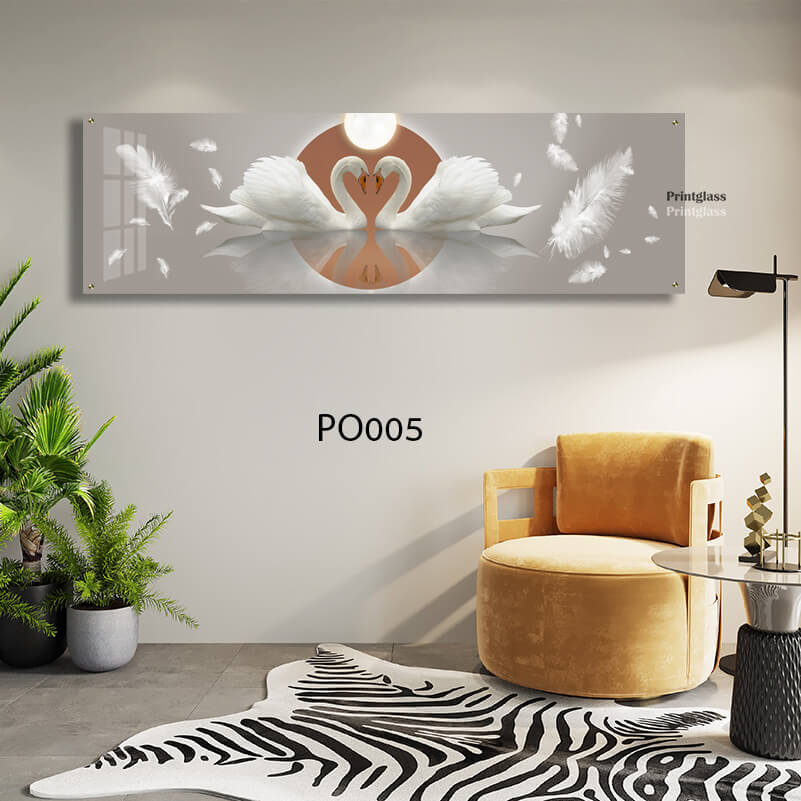 תמונה לחדר שינה זוג ברבורים לבנים