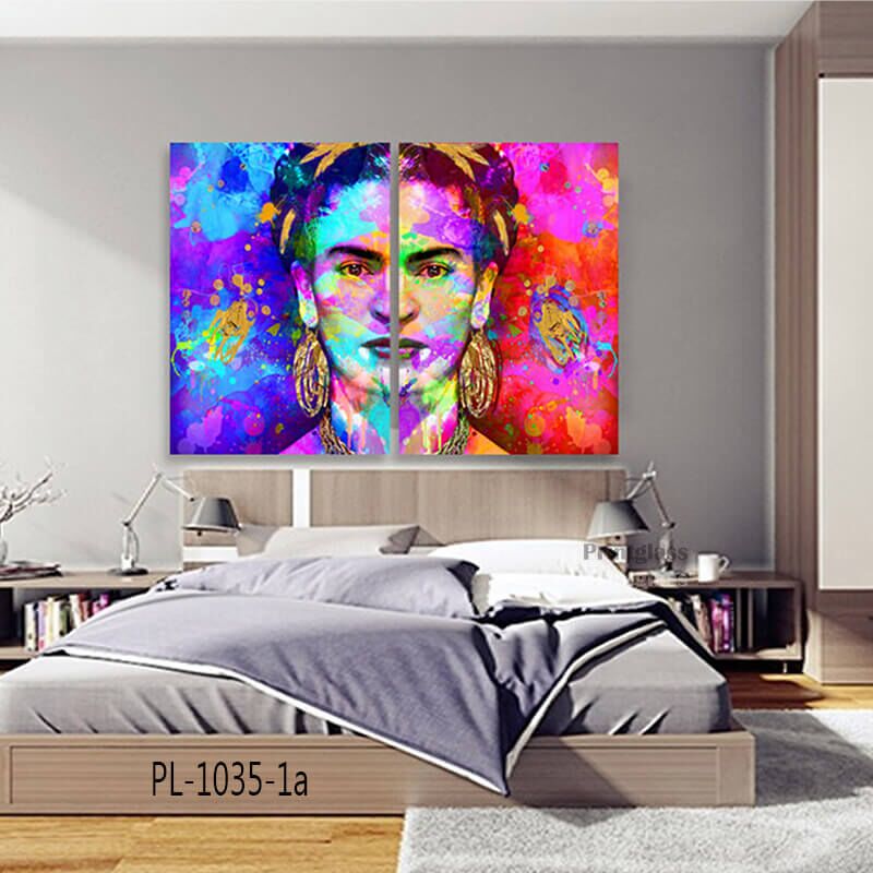 זוג תמונות לחדר שינה פרידה קאלו צבעונית