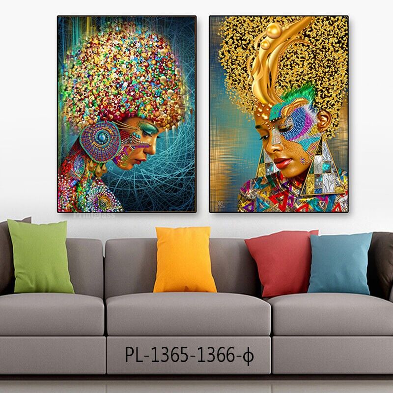 אפריקאית זהב אישה תמונות למשרד מזכוכית