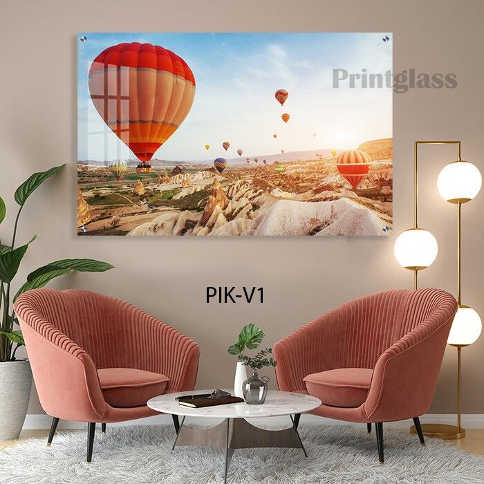 תמונת זכוכית כדורים פורחים במדבר תמונה יפה לסלון או לחדר השינה