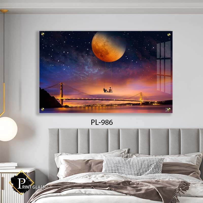 תמונה לחדר שינה מזכוכית נדנדה מהירח