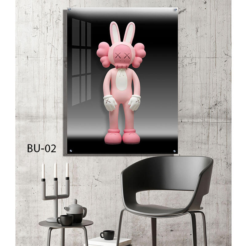 תמונת זכוכית מגניבה לחדר שינה דובי ורוד