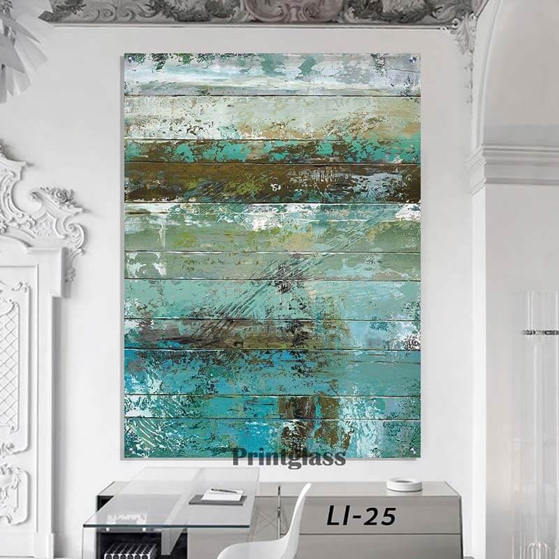 תמונה לסלון או לפינת אוכל מזכוכית של אבסטרקט דמוי עץ