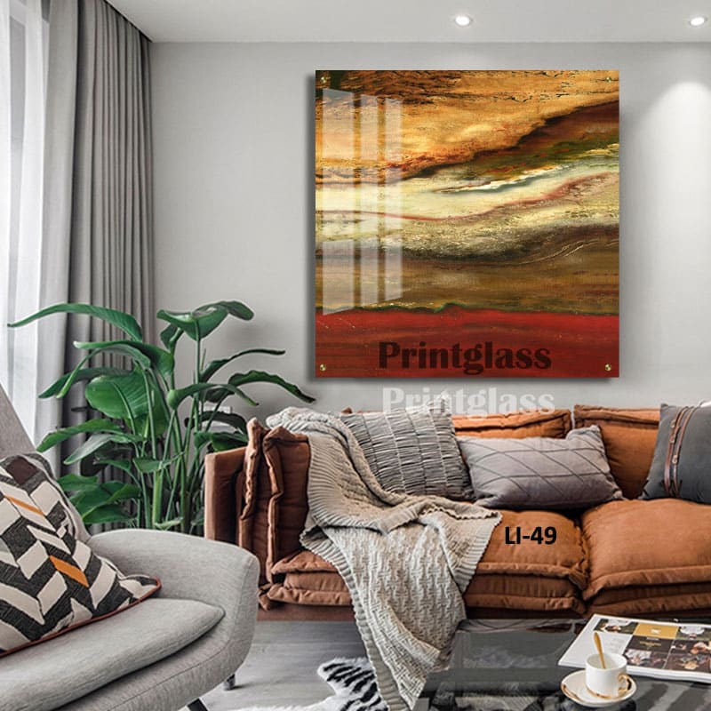 תמונה לפינת אוכל או לסלון מזכוכית של אבסטרקט מדברי