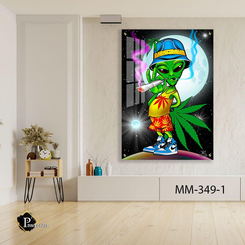 חייזר ירוק מעשן - תמונת למשרד