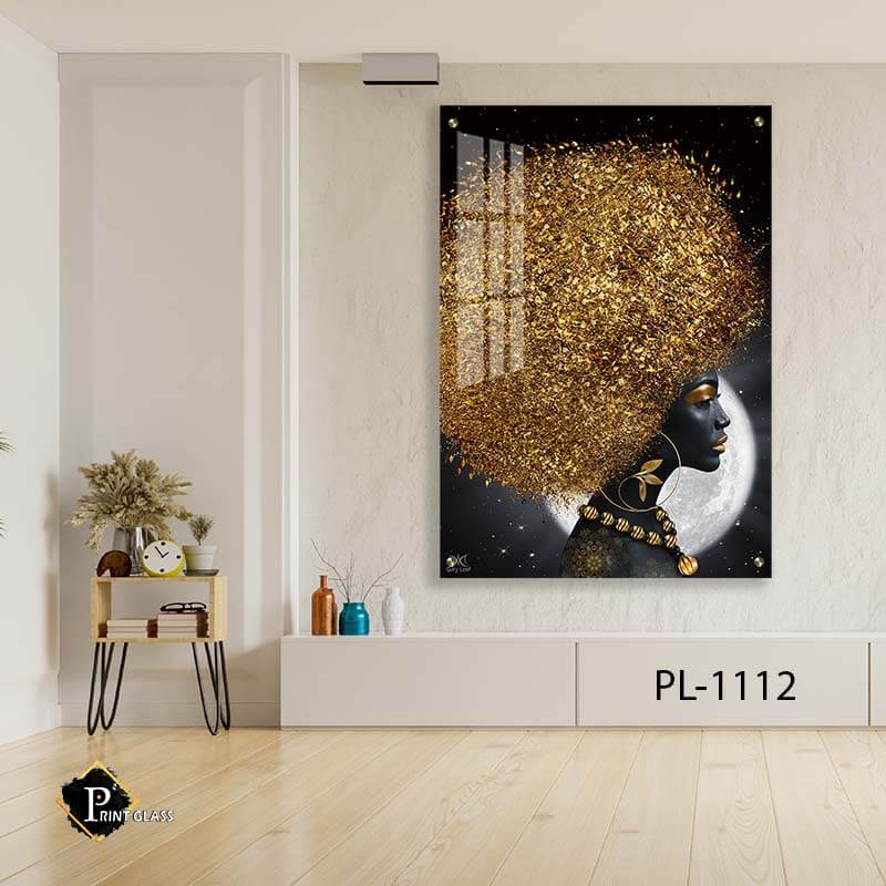 אפריקאית שיער זהב - תמונת זכוכית לסלון