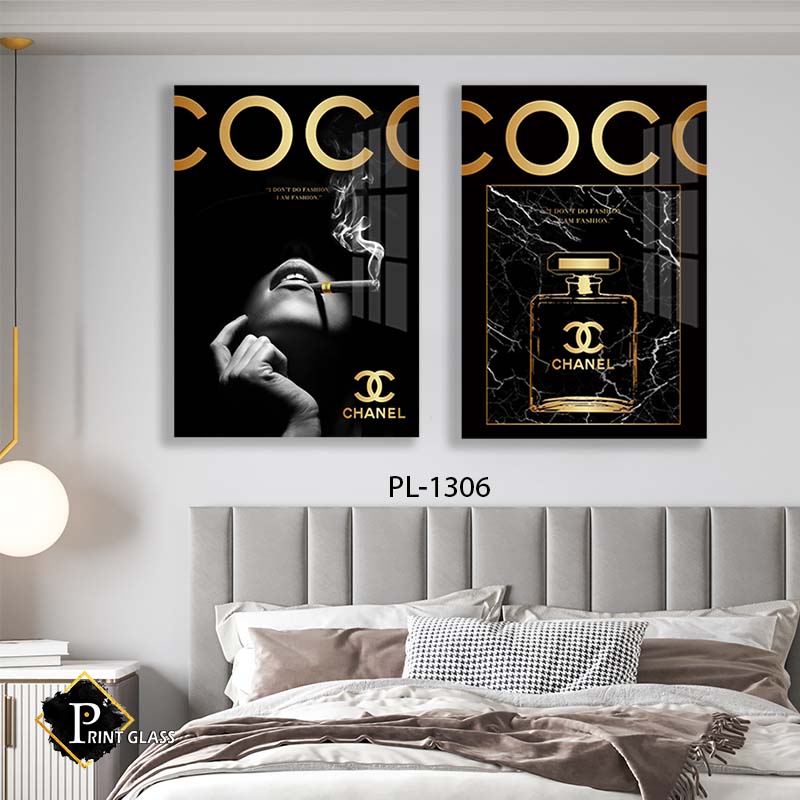 זוג תמונות לחדר שינה של המותג שנאל רקע שחור