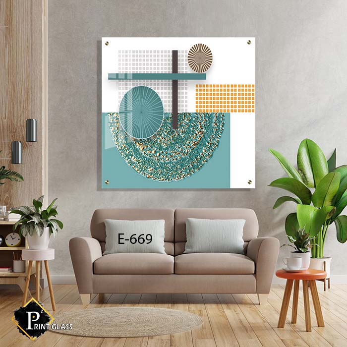 תמונה לעיצוב המשרד תמונת זכוכית צורות גאומטריות