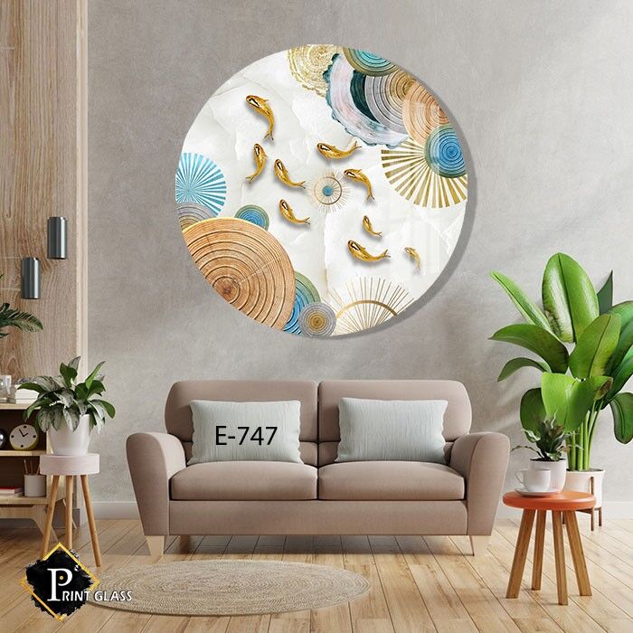 תמונה עגולה לחדר שינה