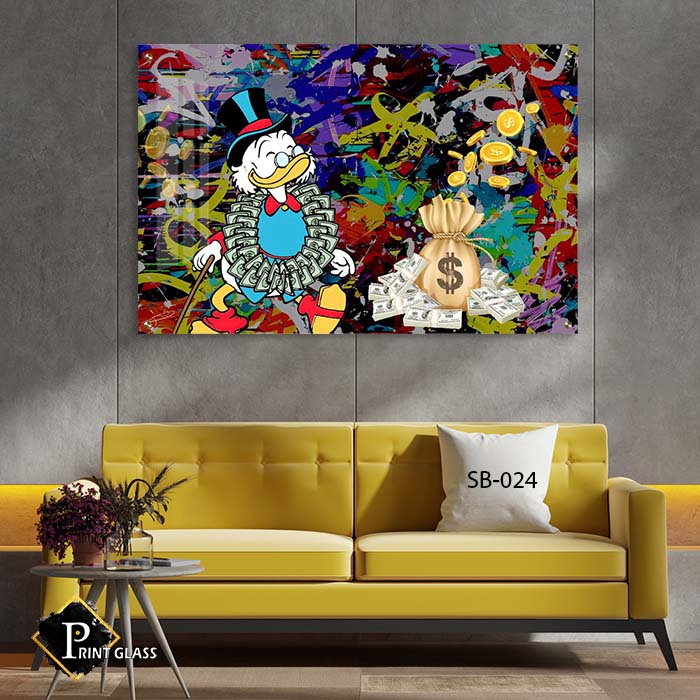 תמונת זכוכית לחדר שינה של מר קמצוץ בסגנון פופ ארט