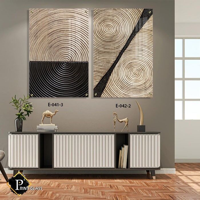 אבסטרקט חום שחור - תמונות לסלון - תמונות זכוכית