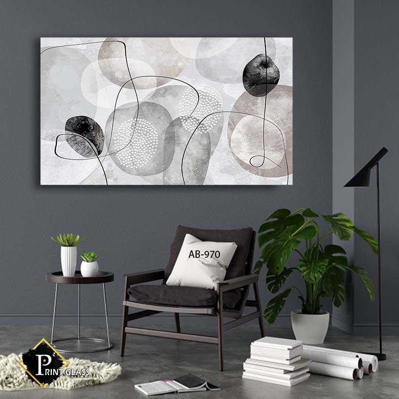 תמונת זכוכית לסלון של אבסטרקט מינימליסטי