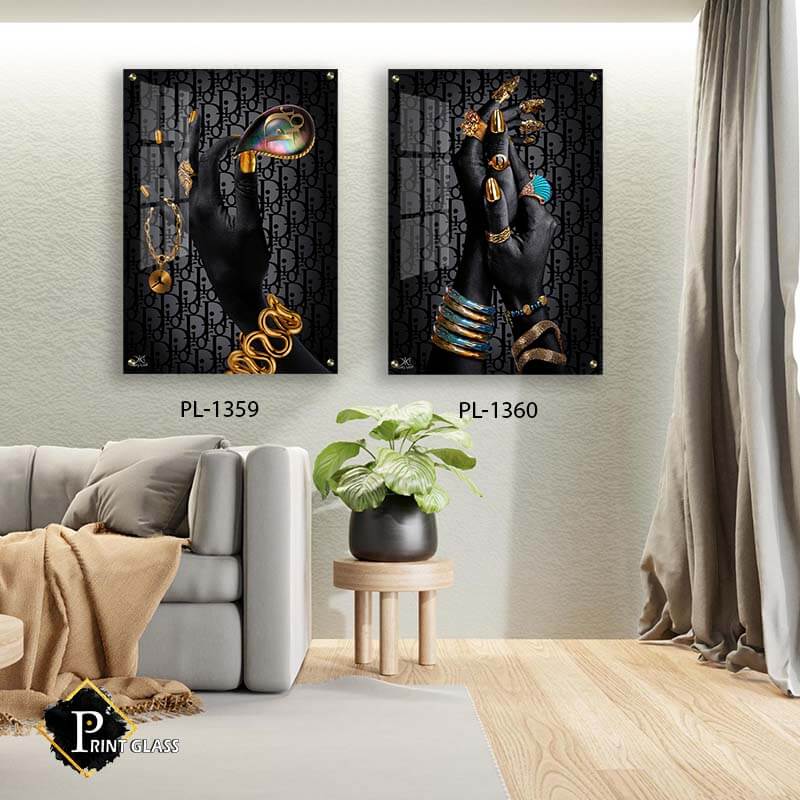 תמונות זכוכית לחדר שינה של ידיים אפריקאיות