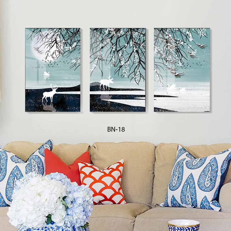 איילים באגם לבן - תמונות על זכוכית לסלון או לפינת האוכל