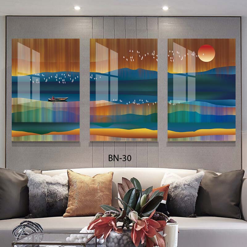 לשוט באגם צבעוני - תמונות על זכוכית לסלון או לפינת האוכל