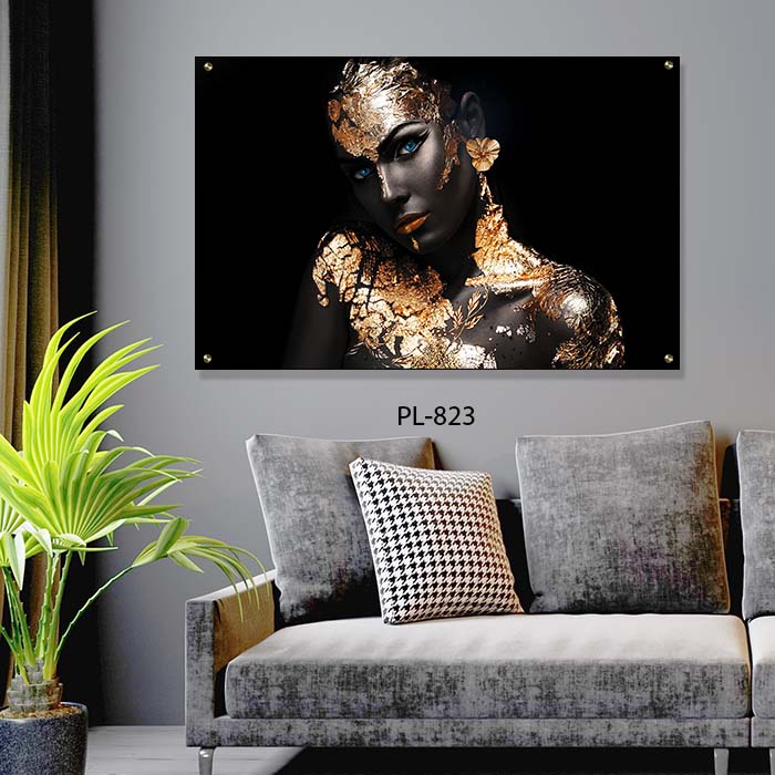 אישה אפריקאית סולידית - תמונת זכוכית לסלון