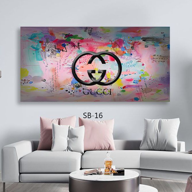 תמונת זכוכית לחדר שינה של לוגו שאנל בסגנון פופ ארט