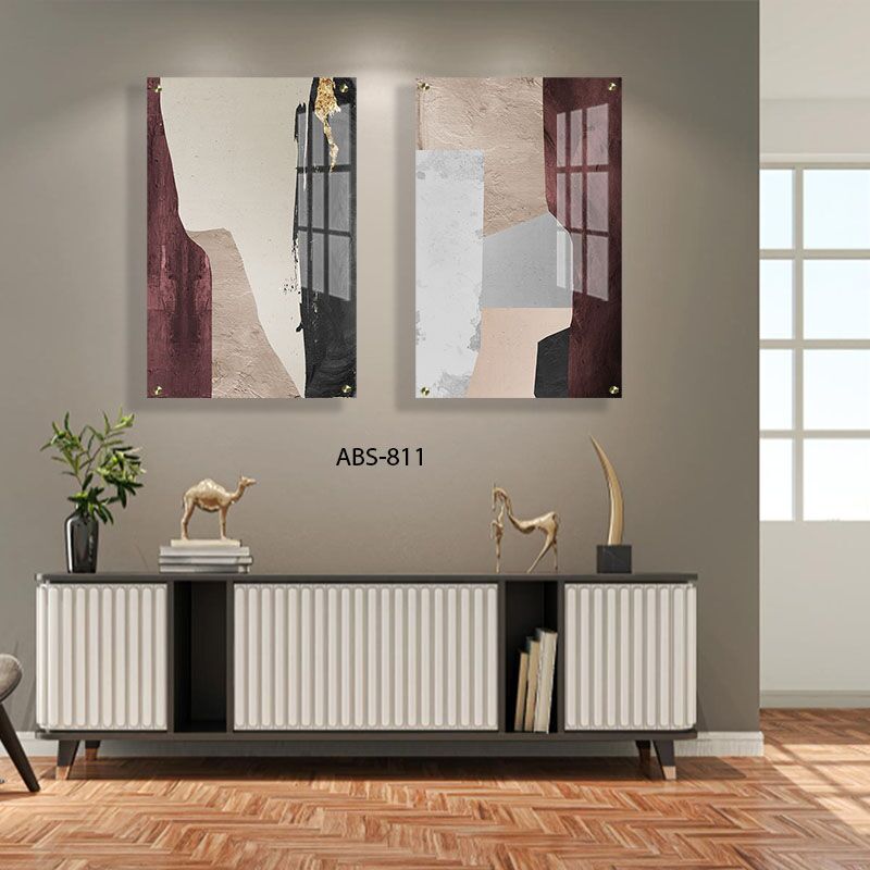 אבסטרקט פודרה - תמונת זכוכית לסלון או לפינת האוכל