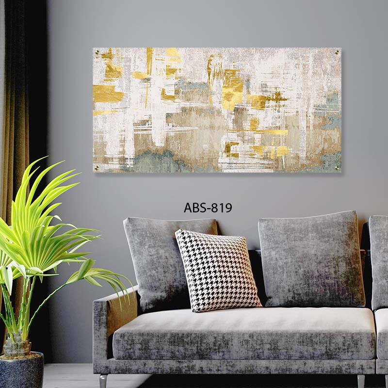 אבסטרקט מודרני - תמונה על זכוכית לסלון או לפינת האוכל