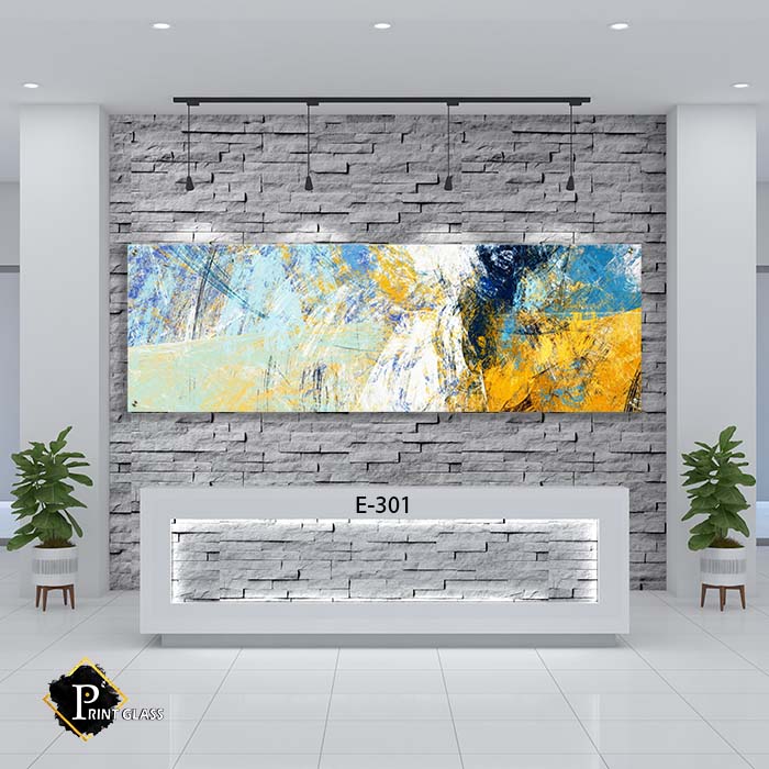 תמונת זכוכית לפינת האוכל של אבסטראקט סגנון מופשט