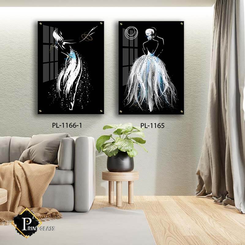 בלרינה מאוירת - תמונת זכוכית לסלון או לפינת האוכל