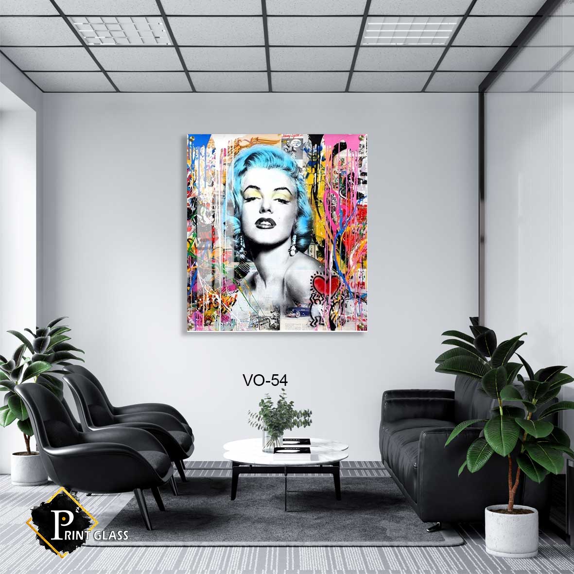 מרלין מונרו פופ ארט - תמונת זכוכית לחדר שינה או למשרד