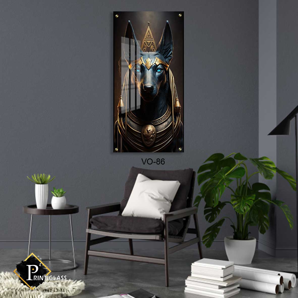 כלב מצרי - תמונת זכוכית לחדר שינה או למשרד