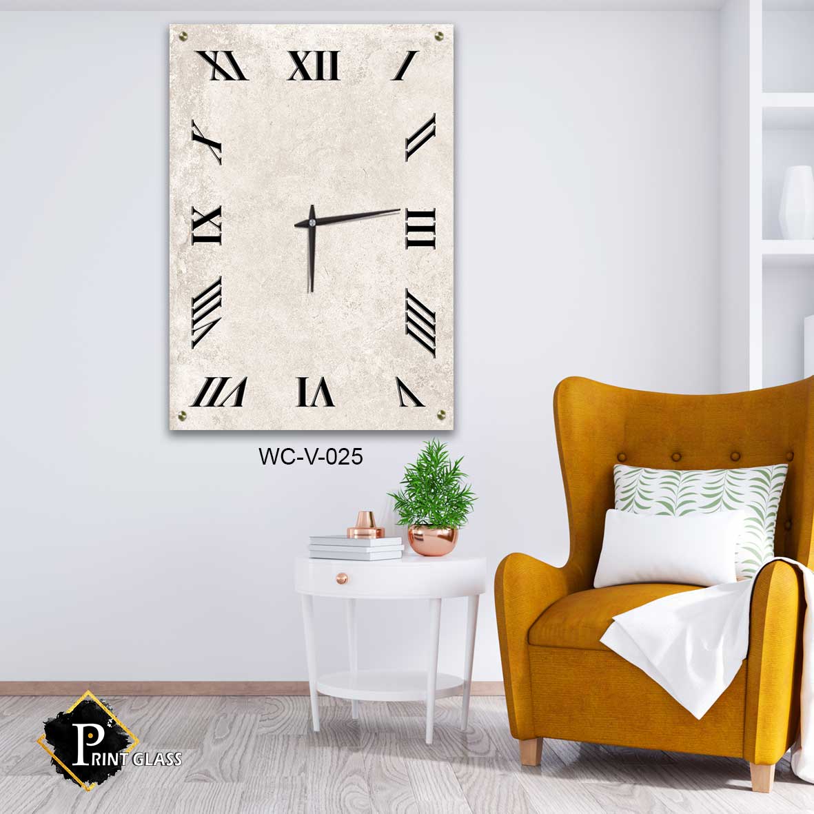 שעון קיר מודרני למטבח מזכוכית של רקע שמנה