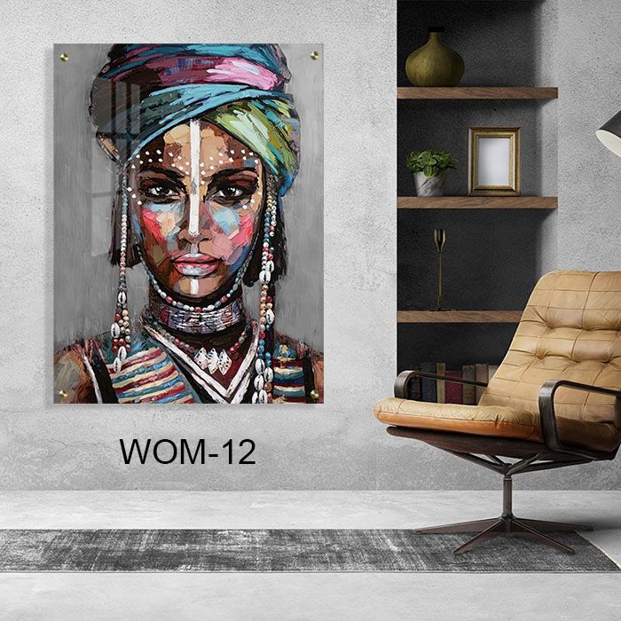 תמונה לסלון מזכוכית של אפריקאית בסגנון פופ ארט