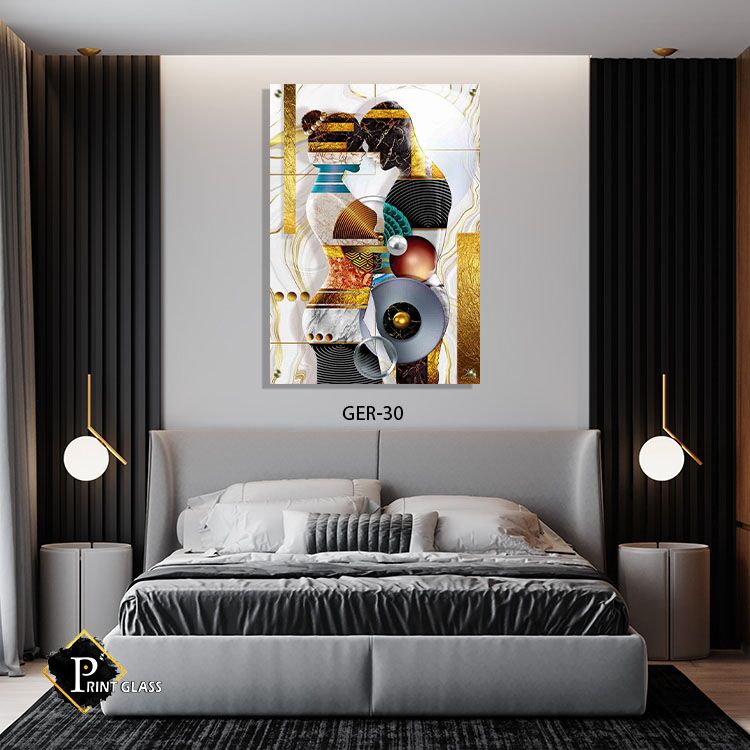 תמונה רומנטית לחדר שינה של זוג גיאומטרי