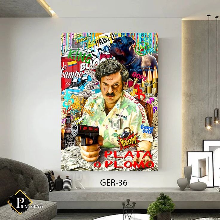 תמונה לחדר שינה גברים מזכוכית של פאבלו אסקובר