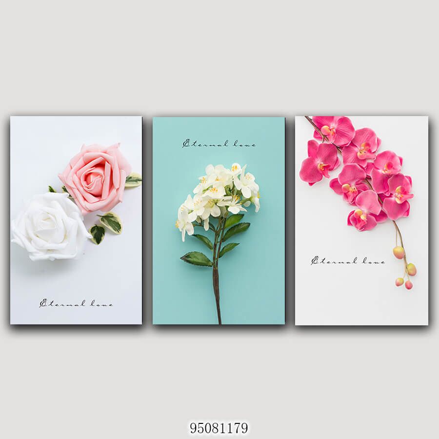 תמונות מחולקות של פרחים לסלון מקנבס