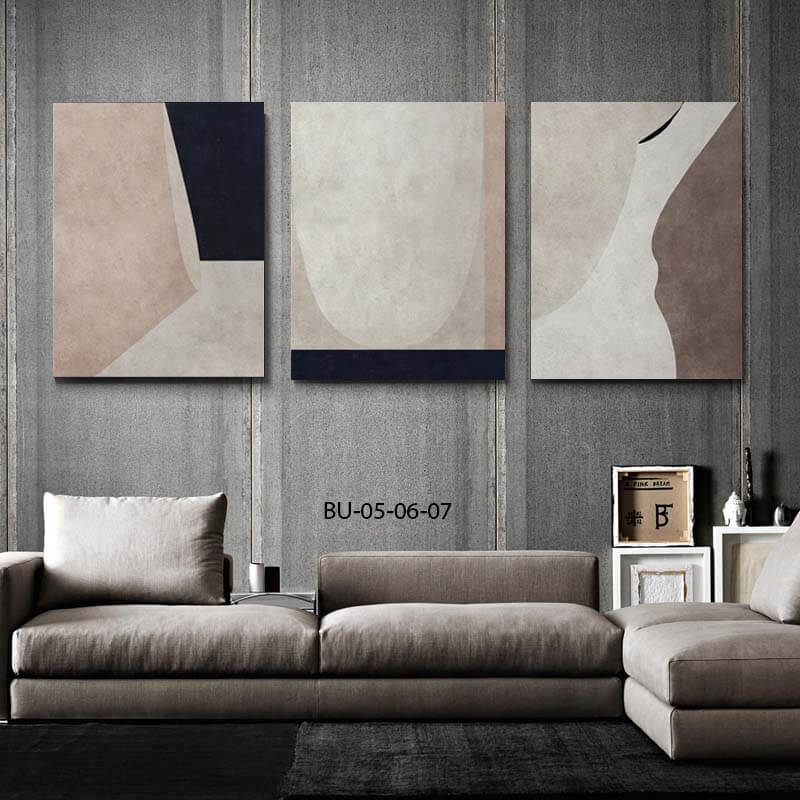 שלישיית תמונות לסלון אבסטרקט