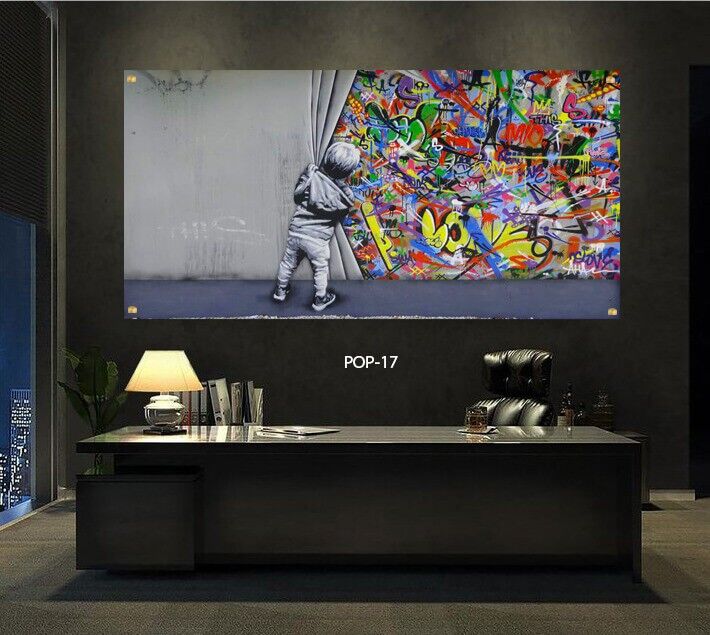 תמונת זכוכית פופ ארט צבעונית ומגניבה לסלון