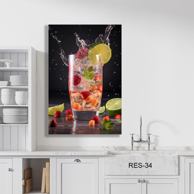 תמונה מגניבה למטבח מזכוכית של כוס פירות