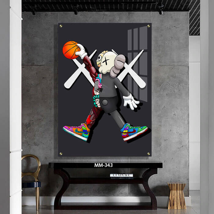 תמונת זכוכית לחדר שינה של בובה וכדורסל