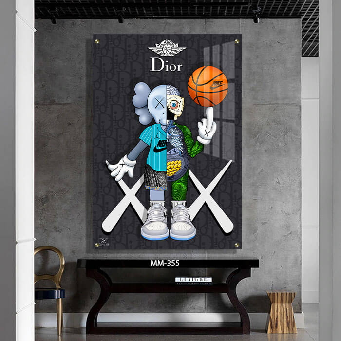 תמונת זכוכית לחדר שינה של בובה מסובבת כדורסל