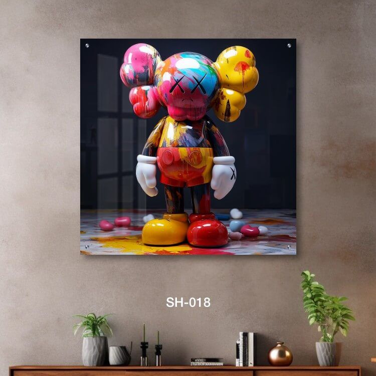 תמונת זכוכית מגניבה של בובה צבעונית