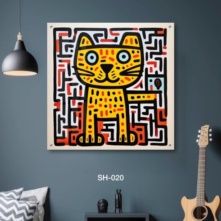 תמונת זכוכית מגניבה לסלון של חתול