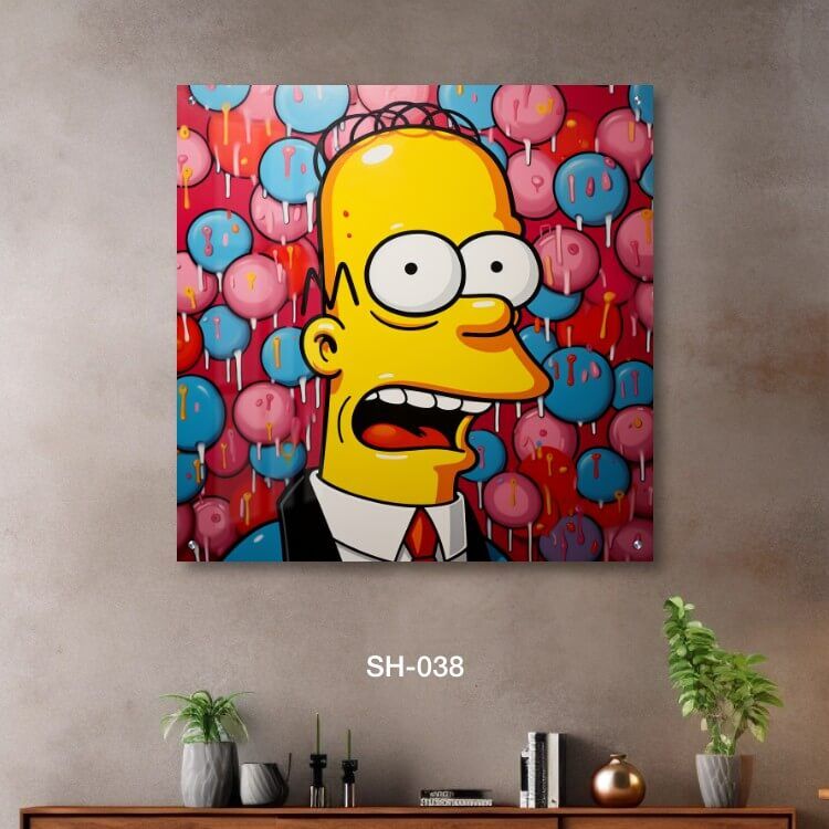 תמונת זכוכית מגניבה לסלון של הומר סימפסון