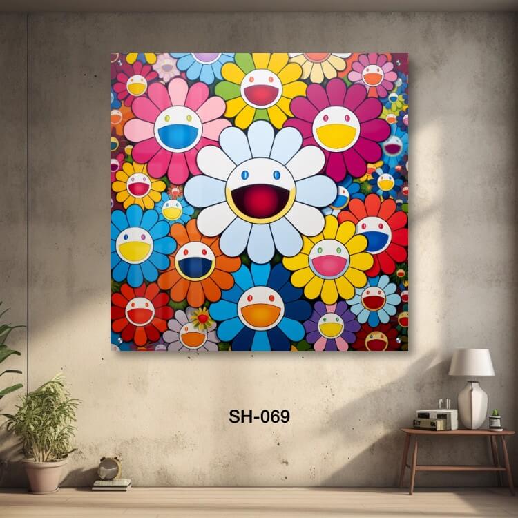 תמונה מגניבה לסלון של פרחים צבעוניות