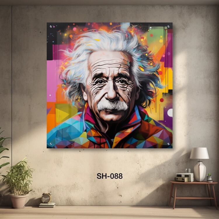 תמונת זכוכית מגניבה לסלון של אלברט איינשטיין