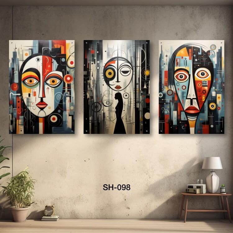 תמונות זכוכית מגניבה לסלון של פרצופים