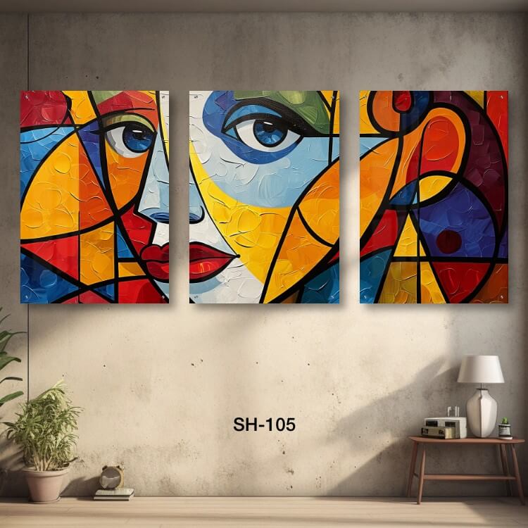 תמונות זכוכית לסלון אבסטרקט אישה