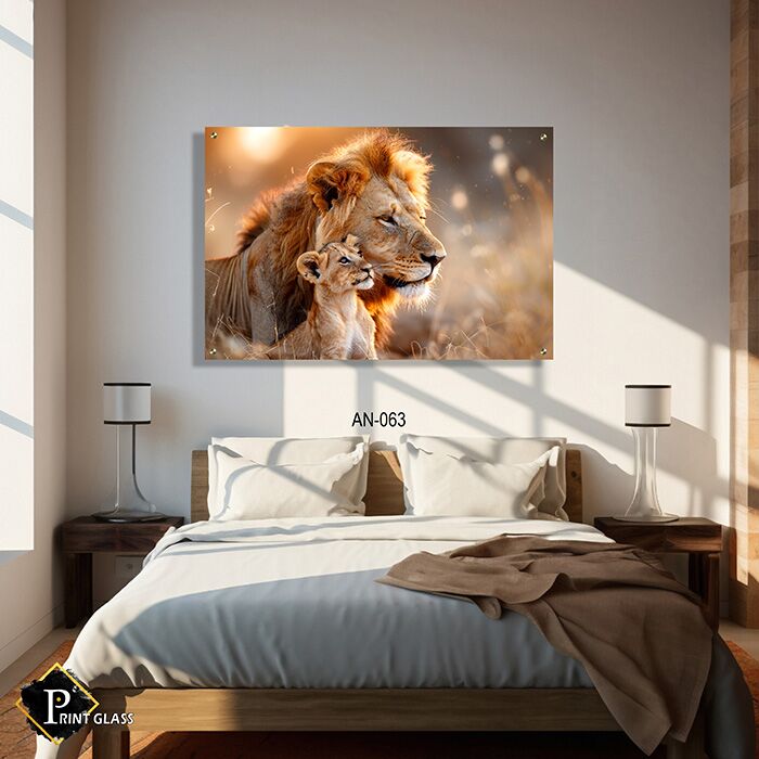 תמונה לחדר שינה של אריה וגור צמודים באור חמים
