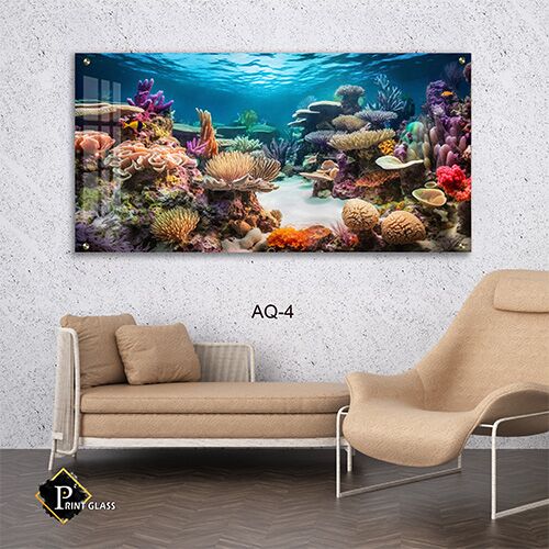 תמונה לסלון של שונית אלמוגים צבעונית תת־ימית